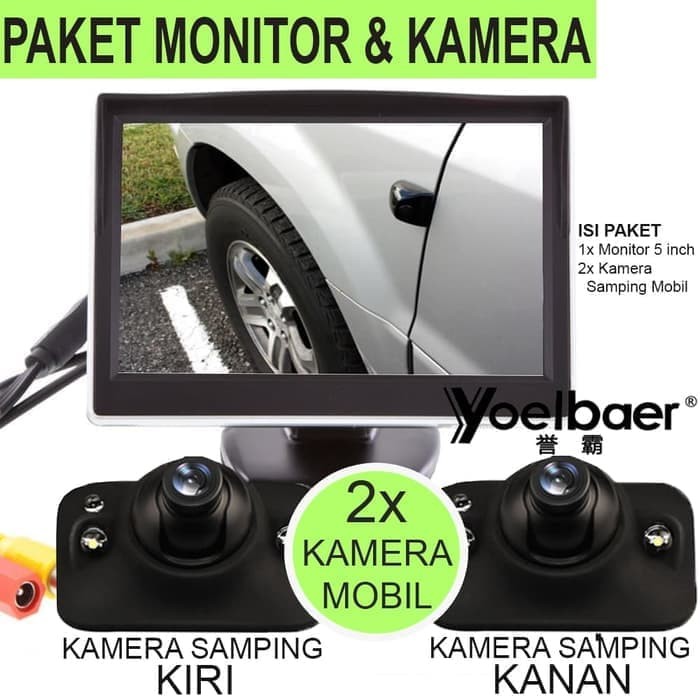 Paket Kamera Samping Mobil dengan Layar 5 inc Mantab-1