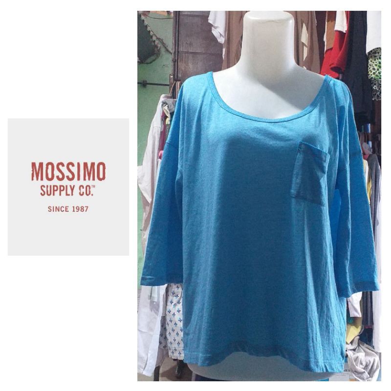 tee Pocket Mossimo 3/4 sleeve Kaos Branded Wanita