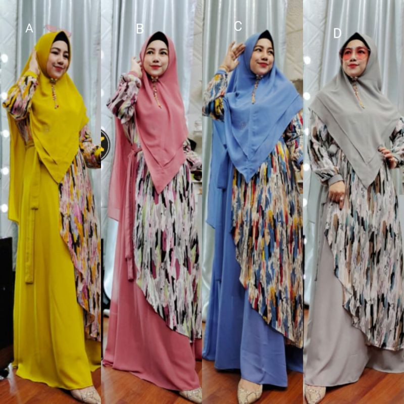AIRA NEW SYARI BY HK GAMIS SYARI TERBARU SET SYARI ORIGINAL BAJU GAMIS ORI SYARI CERUTY BABYDOLL