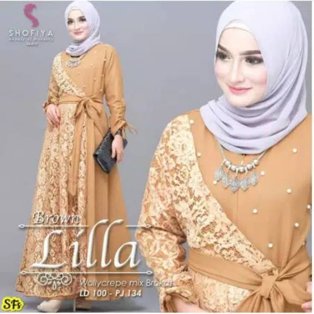 Lilla maxy baju gamis pakaian wanita dress fashion muslim