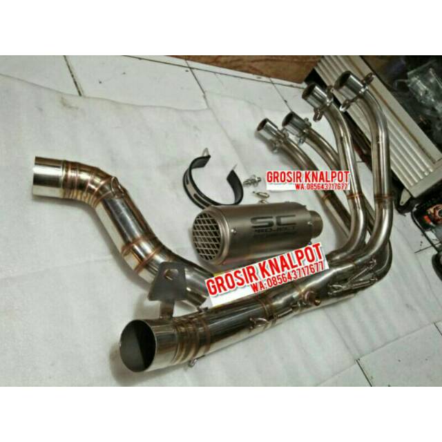 Knalpot SC Project Import Jaring sarang lebah fulset Kawasaki Ninja ZX25R zx 25r 25 R Terbaru
