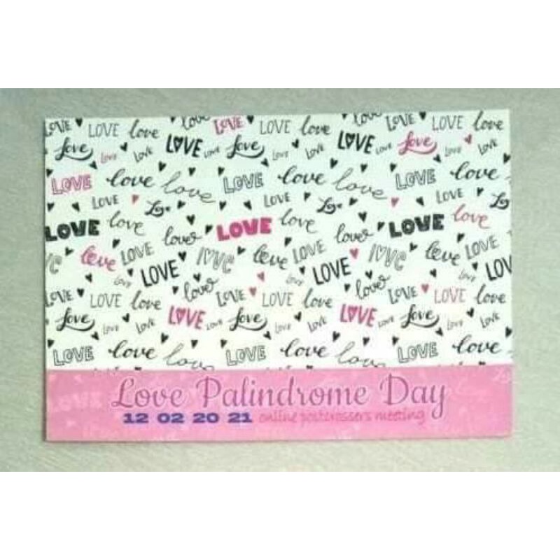 

Kartu pos kartupos / Postcard Love Palindrome Day Meet up online international