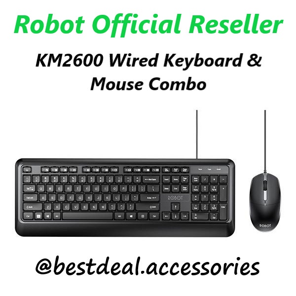 Robot KM2600 Keyboard & Mouse Kabel Komputer / Laptop Combo New KM2500