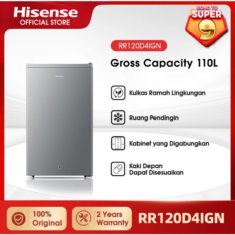 KULKAS 1 PINTU HISENSE RR 120D4IGN 93L