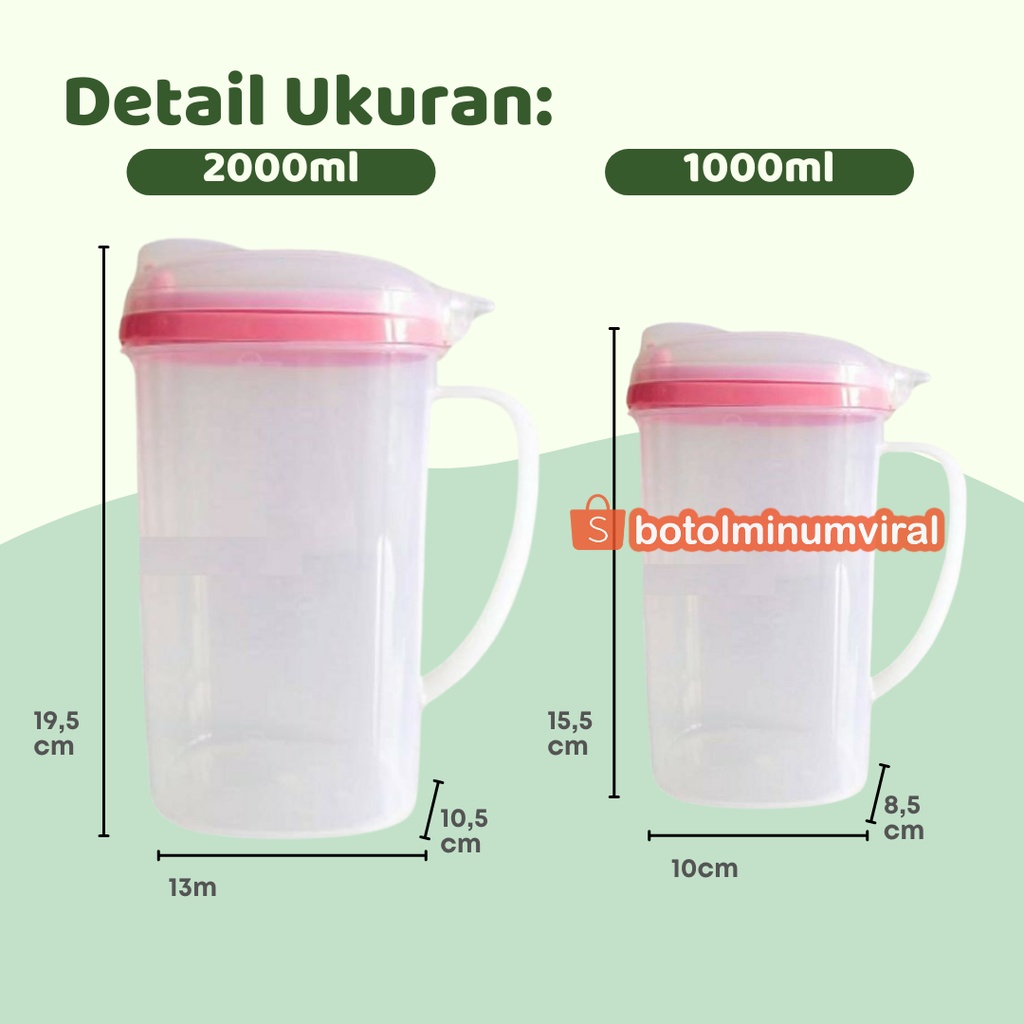 Tempat Wadah Minyak Goreng Plastik 2 Liter / 1 Liter Cooking Oil Pot