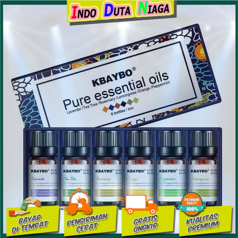 KBAYBO Pure Essential Oils Minyak Aromatherapy 10ml 6PCS - K-E2