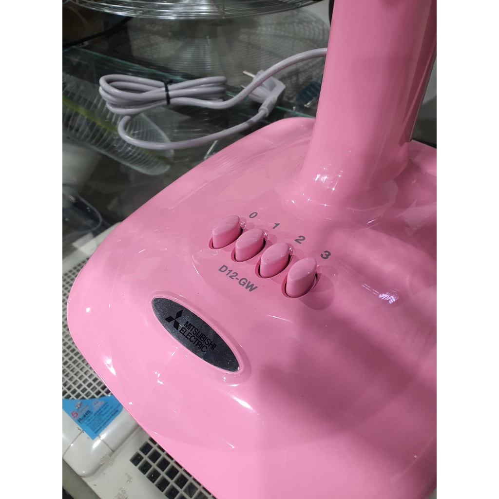 MITSUBISHI DESK FAN 12&quot; D12-GW PINK / KIPAS ANGIN MEJA