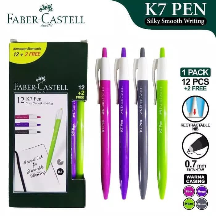 

Pulpen / Ballpoint Faber Castell Cetek K7 (12pcs)