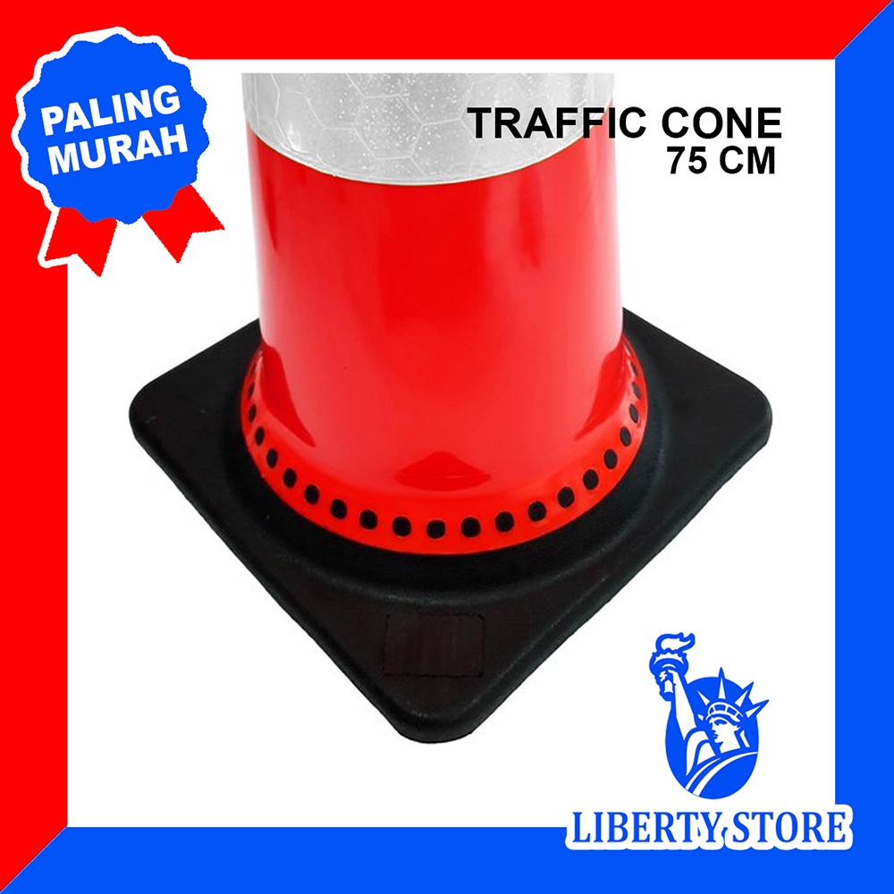 Safety Traffic Cone Orange Hitam 75CM Kerucut Lalu Lintas