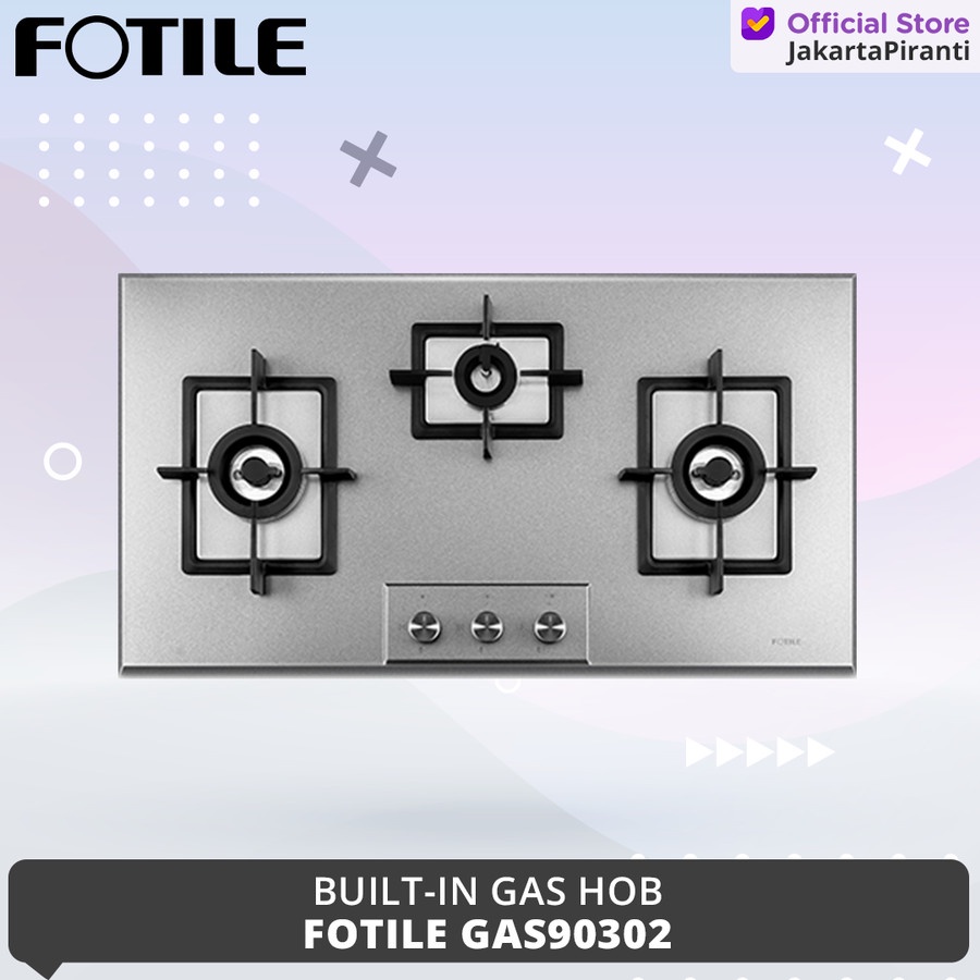 FOTILE Kompor Tanam 3 Tungku GAS90302 BUILT-IN GAS HOB