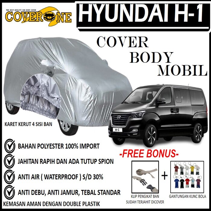 Selimut Sarung Body Cover Mobil Hyundai H-1 / Mantel Penutup Mobil Hyundai H-1 / Cover Mobil Outdoor Indoor / Selimut Mobil / Sarung Mobil / Cover Mobil Waterproof Anti Air Free Pengikat Ban