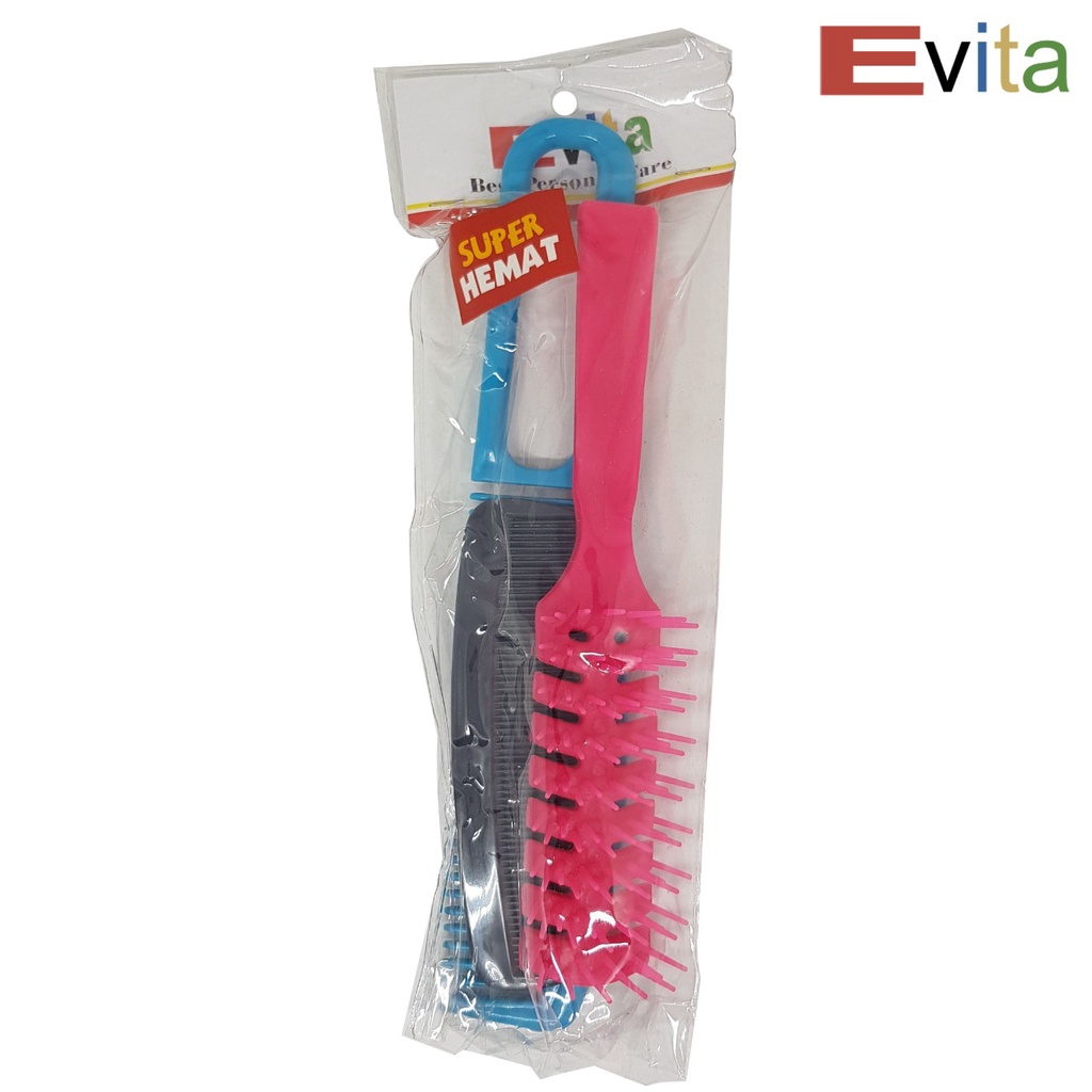 Evita Sisir Paket Set Super Hemat [ Isi 3 ]