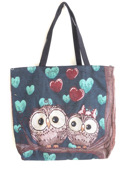 Tas tote bags kanvas thailand import night owl series