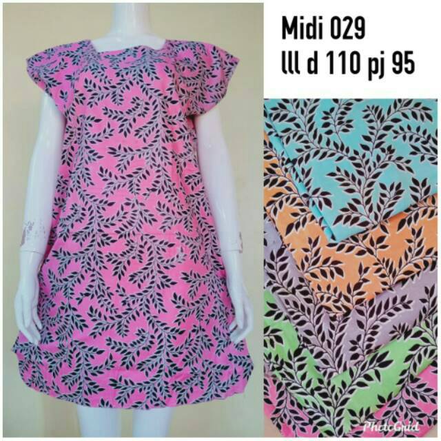 1seri Daster Midi Bunga ABG Remaja Warna Pastel Soft Kalem Baju Tidur Wanita Grosir