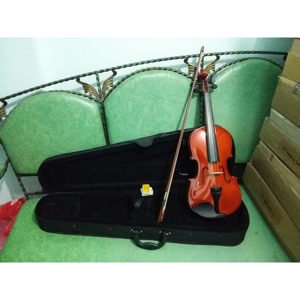 Biola Akustik Merk Makoa Ukuran 4/4 Bonus Hardcase Bow Rosin Bridge Buat Pemula Murah