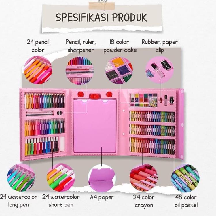 

(fjti -866) Alat Lukis Set 208pcs Crayon Oil Paste Pensil Warna Pensil Warna Cair Anak Mewarnai 2020 Shopee