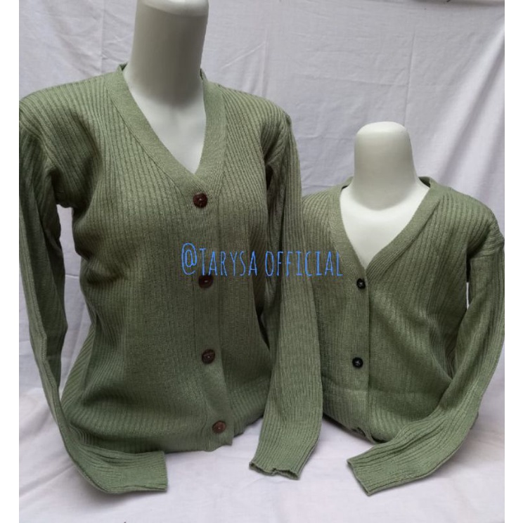 CARDIGAN CROP RAJUT CAUPLE // CARDI RAJUR BUNDA &amp; ANAK // CARDI RAJUT KANCING BATOK // CARDI COUPLE