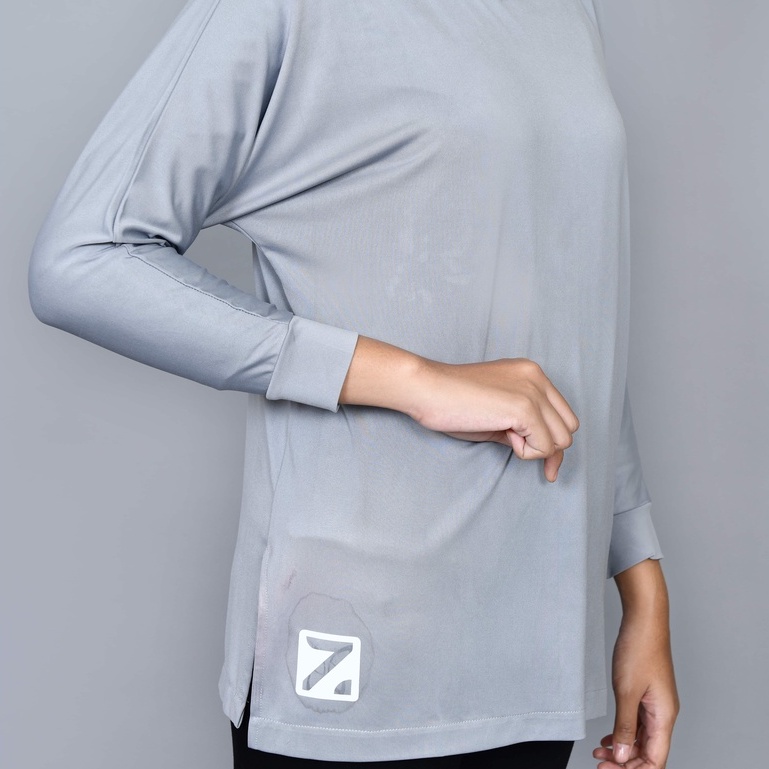 Zeea Sport Inner Baju Panjang Farah Terbaru-Abu Muda