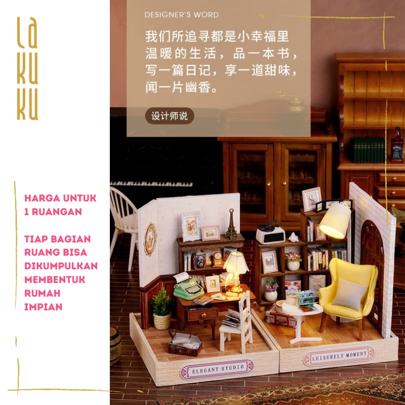 Lakuku - DIY miniatur interior rumah doll house maket room