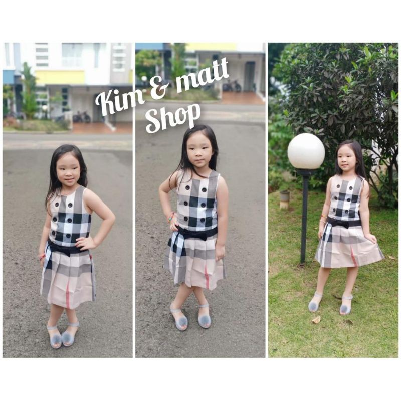 dress burberry anak