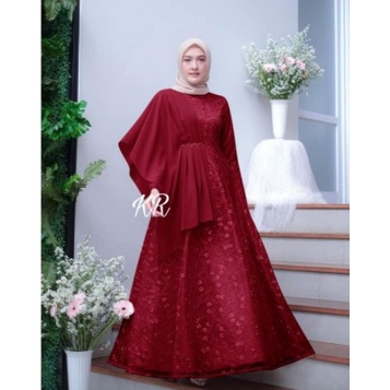 Baju Gamis Wanita Muslimah Terbaru 2022 Baju Lebaran Brokat Syari Pesta Fit L Baju Lebaran Brokat Ga