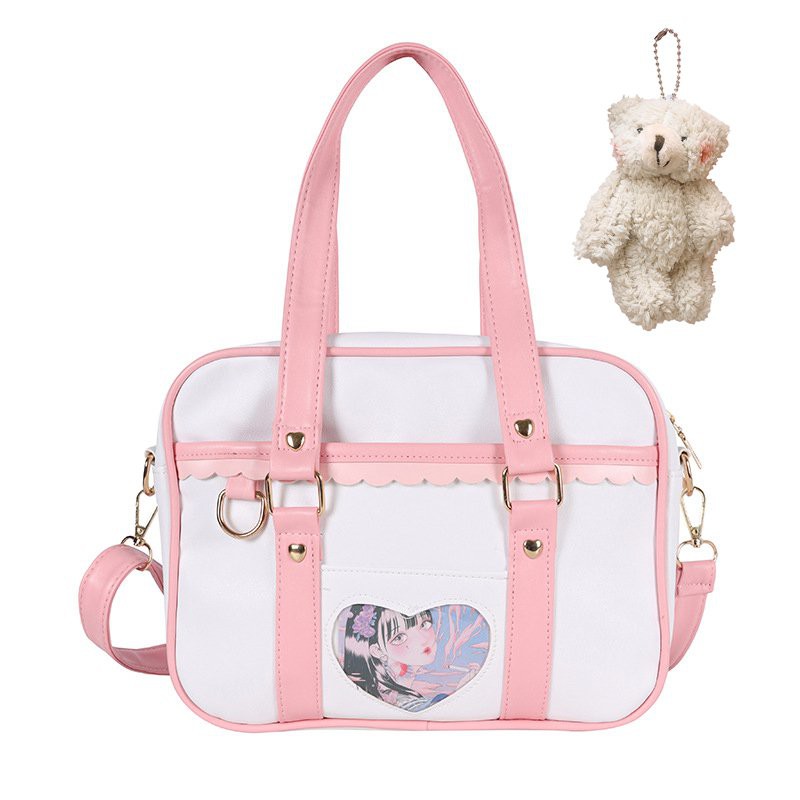 Kawaii Japan Style School Students JK Bag Women PU Leather Girl Briefcase Bookbag Travel Messenger B