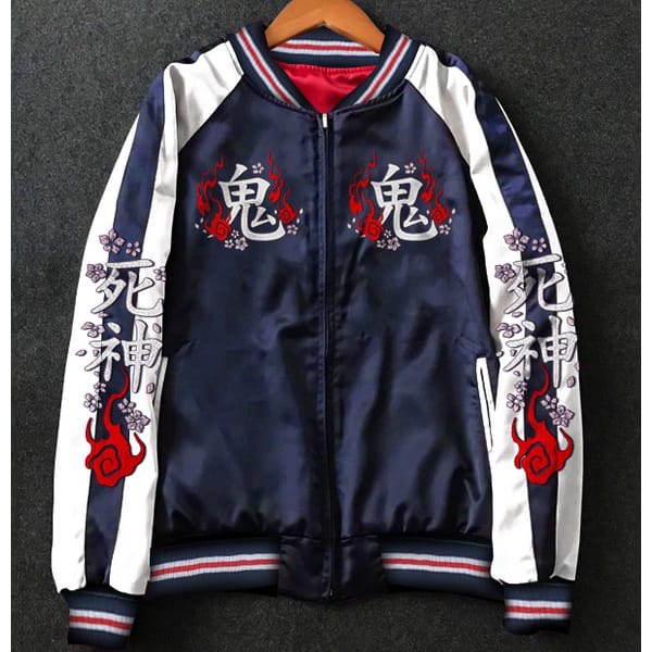 Jaket Sukajan Bolak Balik Shinigami Embroidery - Jaket Sukajan Samuray Pria Wanita