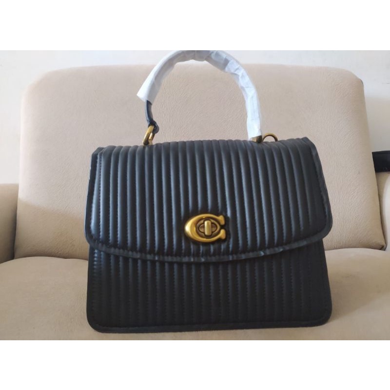 Coach Parker Top Handle With Quilting Black (52666)