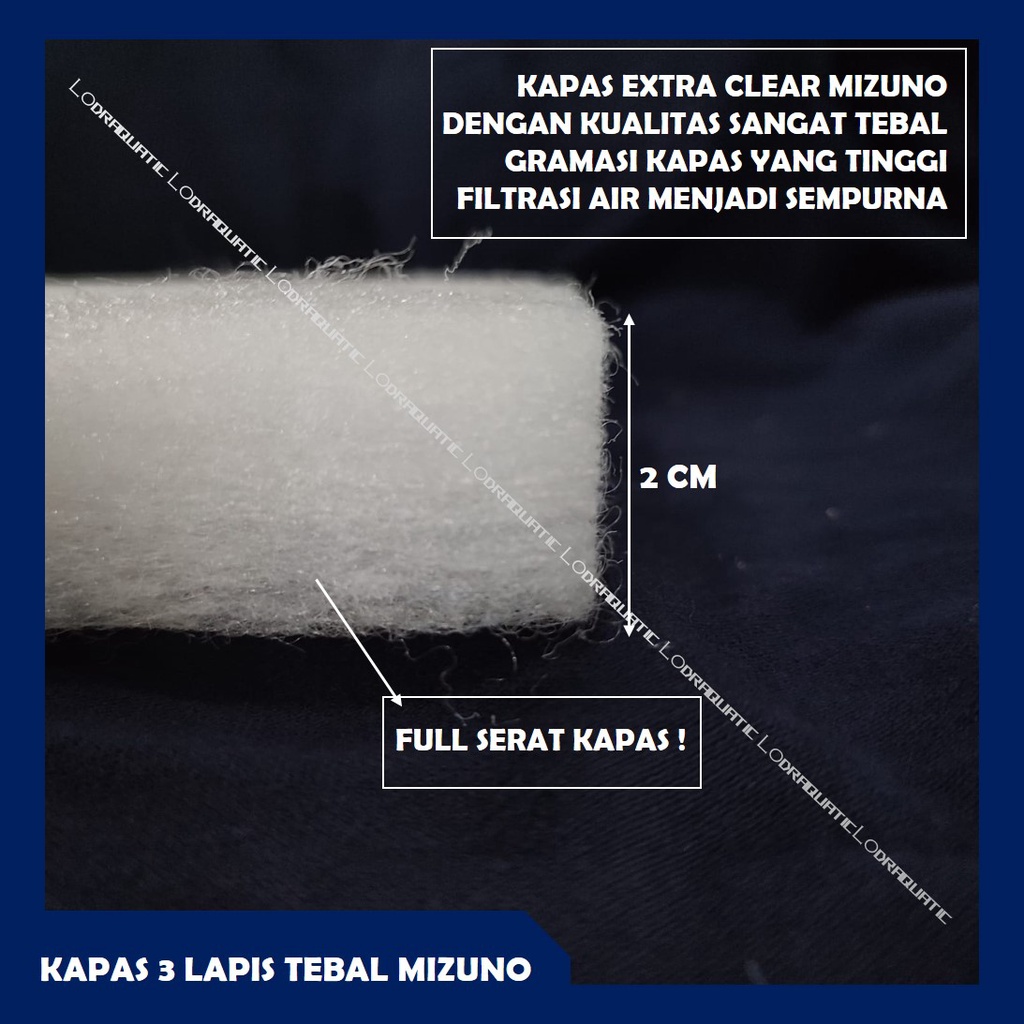 KAPAS 3 LAPIS TEBAL MERK MIZUNO BY LODRAQUATIC FILTER AQUARIUM 3 LAPIS TEBAL AQUARIUM BUSA FILTER AQUARIUM UKURAN 30 x 10  FILTER AQUARIUM MEDIA FILTER KOLAM KAPAS UNDERGRAVEL FILTER UNDERGRAVEL KAPAS BUSA FILTER AQUARIUM FILTER AQUASCAPE