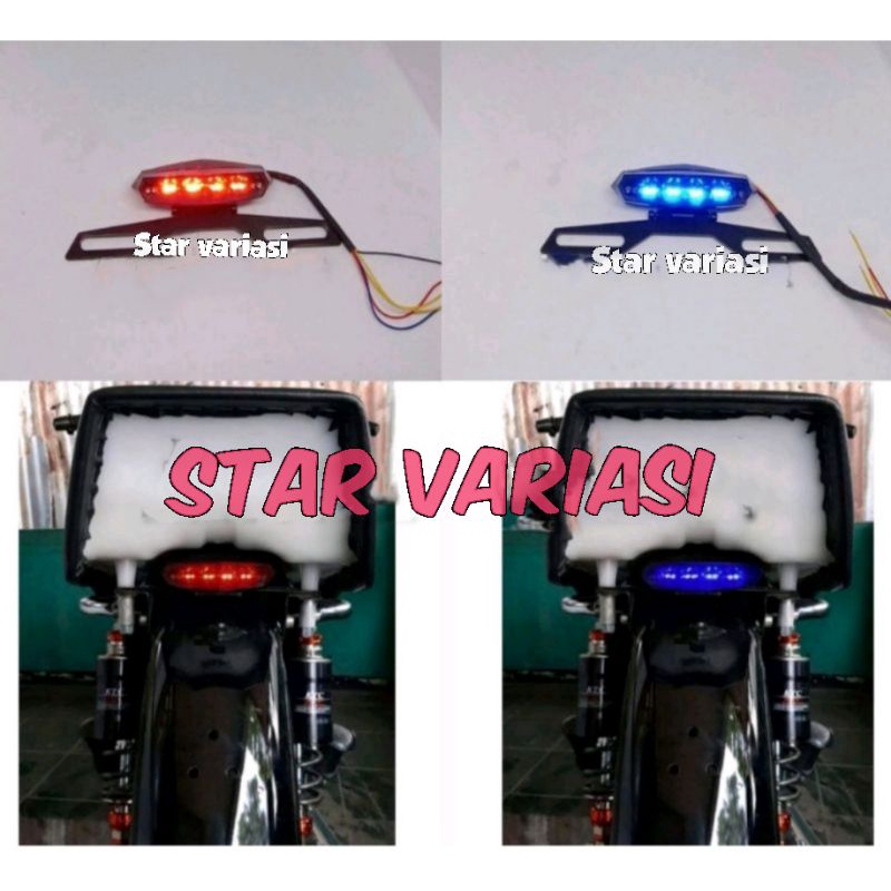 Lampu stop lamp led universal breket msx cb rx king vixion aerox nmax xabre dll plus sein sen