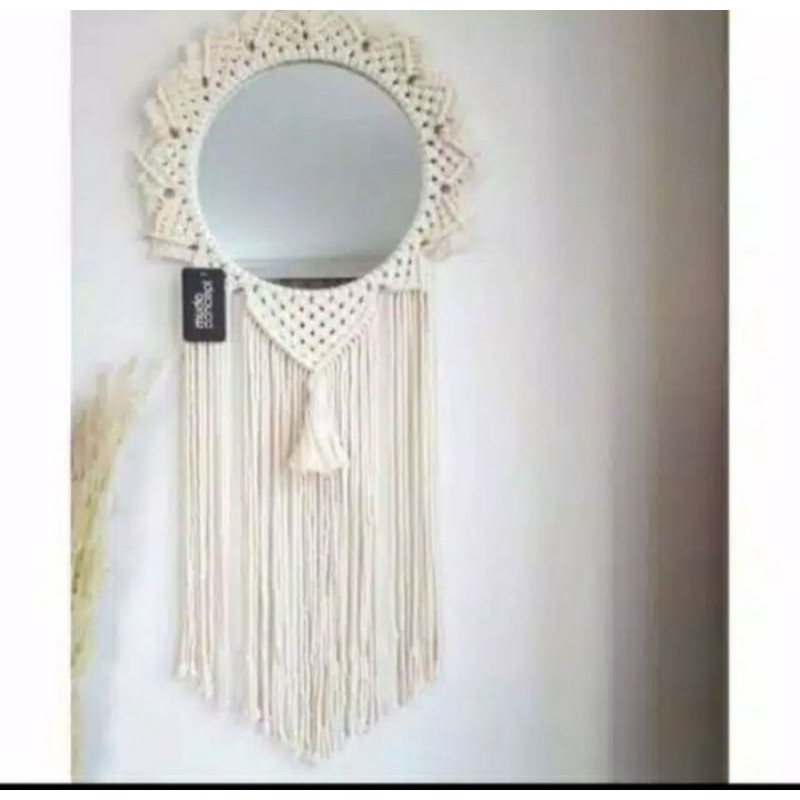 cermin macrame mirror