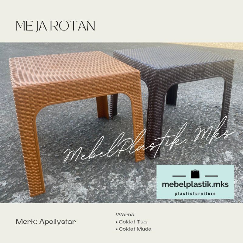 [ ⭐FREE ONGKIR⭐ ] Meja plastik motif rotan ram Apollystar tebal asli ori