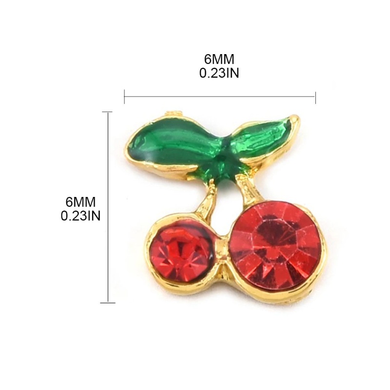 Siy 1pc Charms Berlian Imitasi Bentuk Cherry 3d Untuk Dekorasi Nail Artmanicure Diy