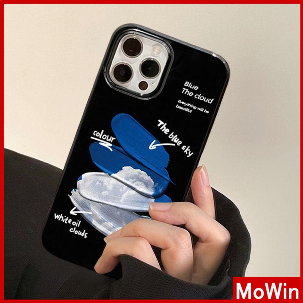 iPhone Case Silicone Soft Case Black TPU Glossy Big Hole Camera Protection Shockproof Paint Cloud For iPhone 13 Pro Max iPhone 12 Pro Max iPhone 11 Pro Max iPhone 7 Plus iPhone x xr