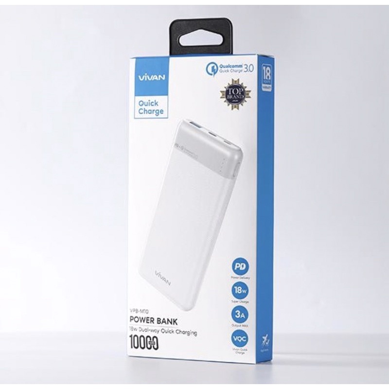 POWER BANK VIVAN QUICK CHARGE 10000 MAH