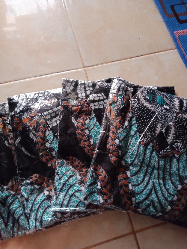 Nailo Batik Hrb026 Kenongo Kemeja Tosca Pendek Pekalongan Padi M L Xl Sogan Tulis Halus Kemeja Batik
