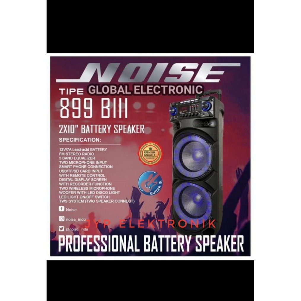 Speaker Portable Meeting Wireless NOISE 899 BIII Double 10inch