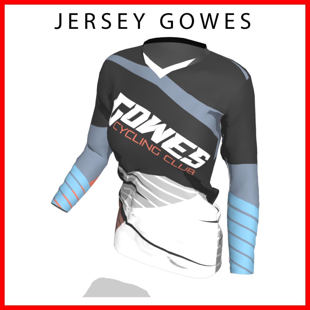 Baju Kaos Jersey Sepeda Gowes Wanita Cewek Perempuan Lengan Panjang Printing-94 Jersey Sepeda Wanita