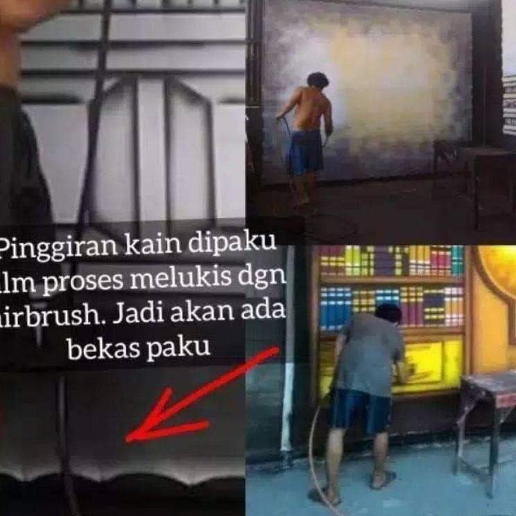 (BEST SELLER) Kain Background Wisuda 3x2,5m Rak Buku Dinding Putih Studio Photo Backdrop