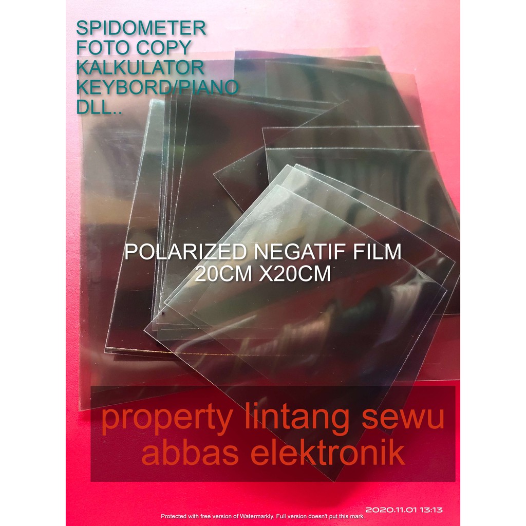 POLARIS POLARIZED NEGATIF FILM 20X20 LCD LAYAR SPEEDOMETER SPIDOMETER KALKULATOR KEYBOARD FOTO COPY