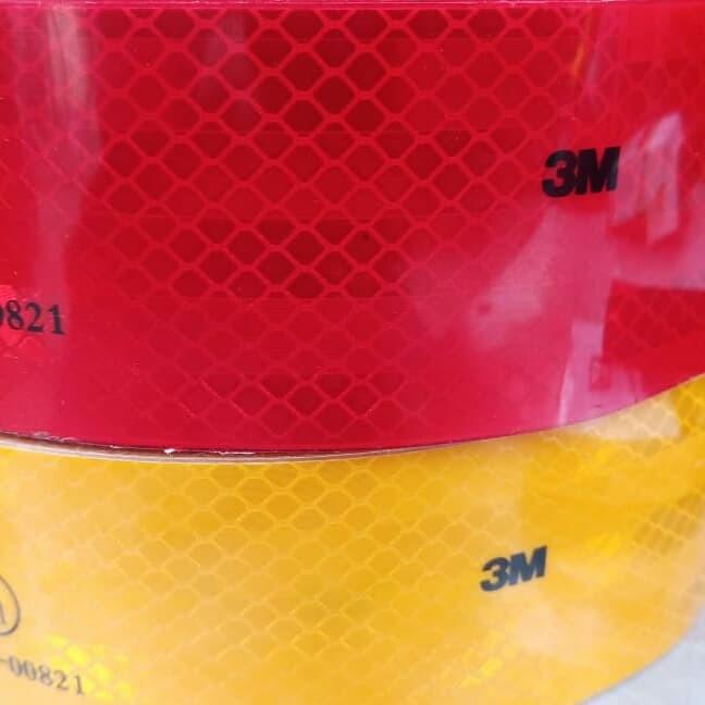 Stiker 3M Original Reflektor Pemantul Cahaya Nyala Merah-Kuning