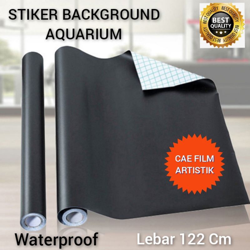 Sticker Skotlet Background Aquarium Warna Hitam Premium Berperekat Stiker Kaca Begron Akuarium