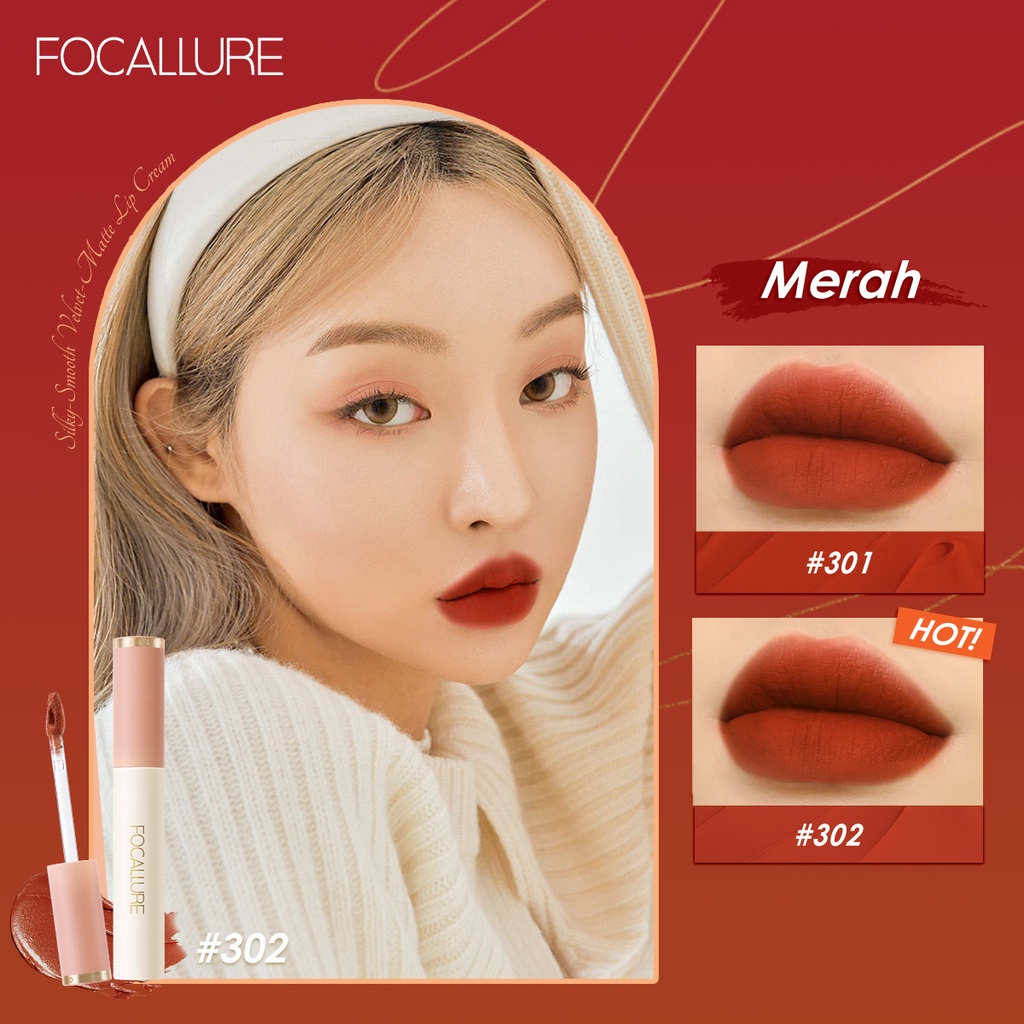 Focallure Nude Lip Cream Lipstik Silky Smooth Lip Cream Velvet-Matte Lipstick
