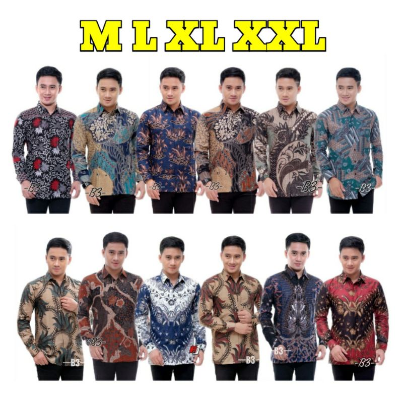 Promo TERBARU Kemeja Batik Pria Sogan Blarak M L XL XXL MURAH KEREN MODERN Risna Batik HRB026 Kenongo Hem Pria