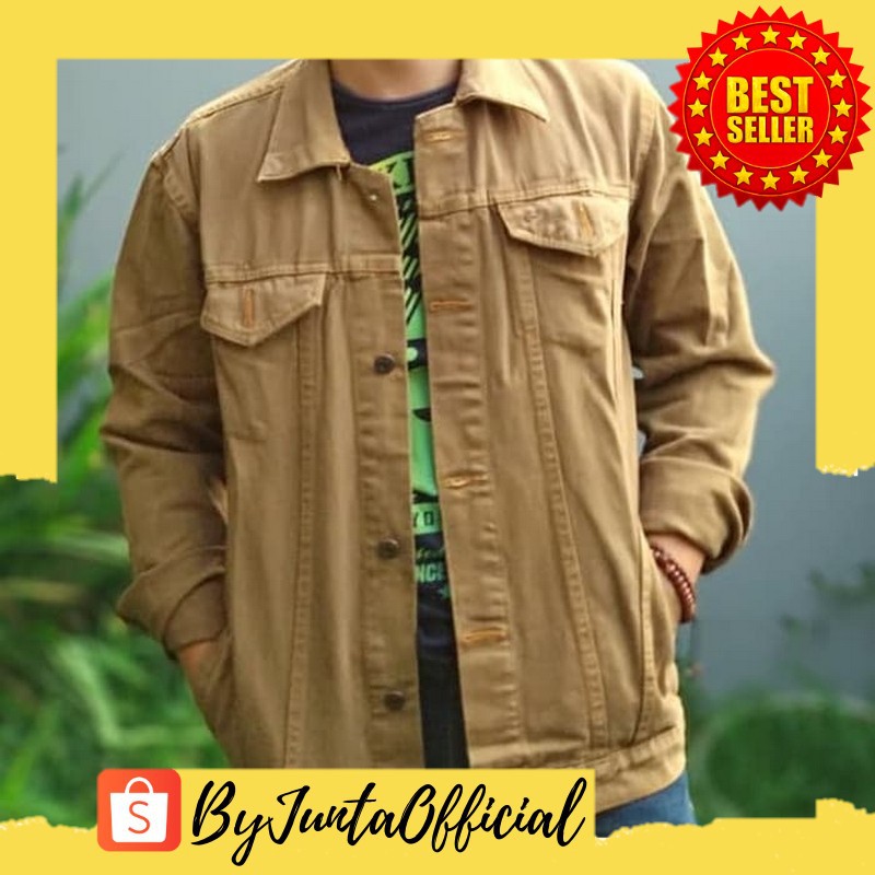 LKS212 - Jaket Jeans Denim Levis Pria || Oversize Wanita Coklat Mustard Varian Warna