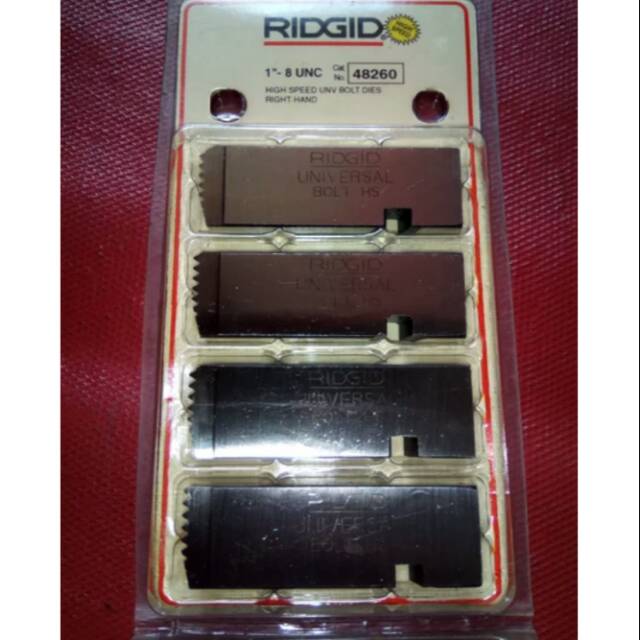 Mata Snai Drat Baut Set RIDGID 48260 Ukuran 1 Inch - 38 UNC Mata Senai RIDGID Pre