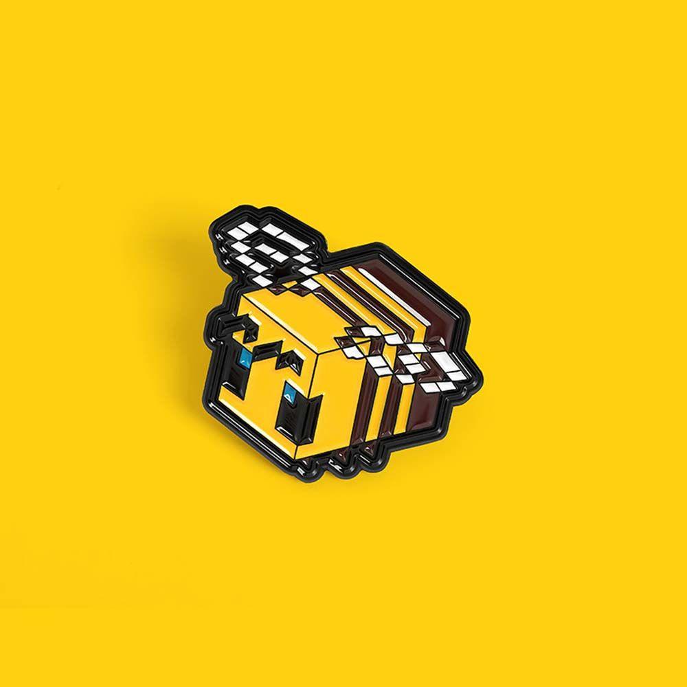 Lanfy Pixel Lebah Bros Lucu Kerah Bros Aksesoris Perhiasan Lebah Kuning Duniaku Lencana Pin Enamel Pin