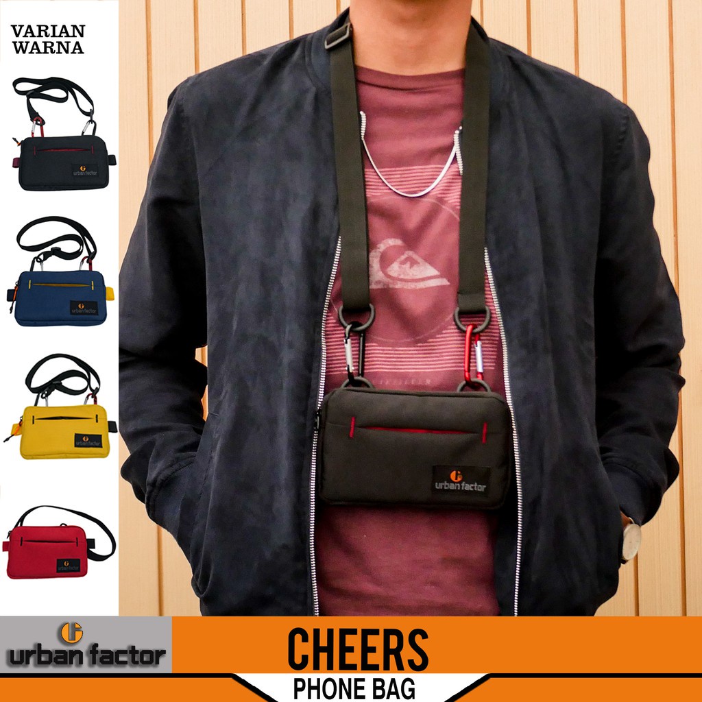 Tas Slempang Pria Distro COD Import Waistbag Sling Bag Selempang F3P7 Gantungan HP Leher HANGING WAL