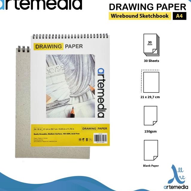 

♘ Buku Sketsa Artemedia Drawing Paper Book A4 Wire Bound Sketchbook ♠