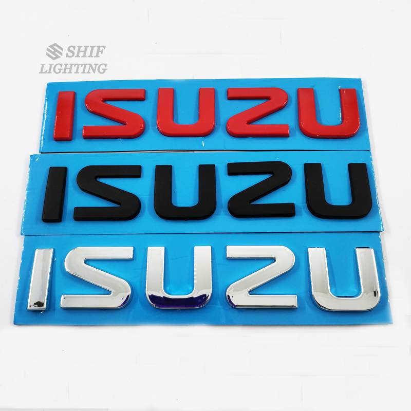 1pc Stiker Emblem Logo Isuzu Bahan Abs Krom / Hitam / Merah Untuk Bagasi Belakang Mobil Isuzu